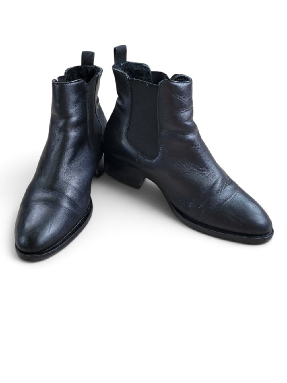 Barneys New York Black Leather Chelsea Ankle Boots